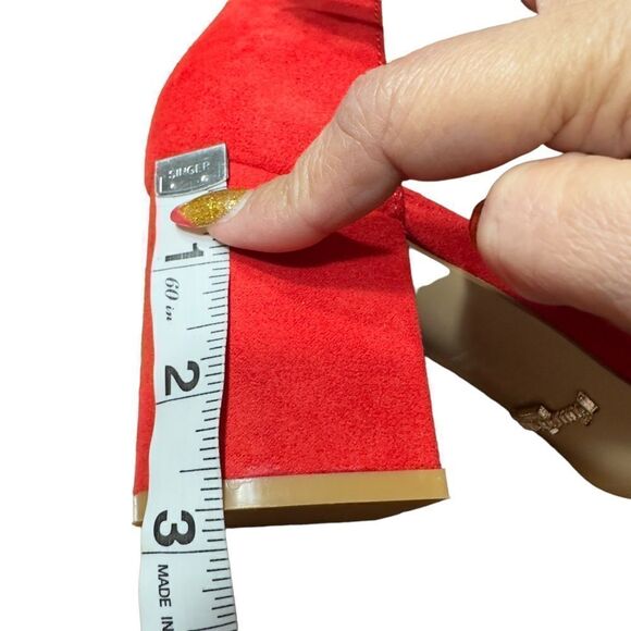 PRIMA DONNA Collection Big Studs Red Strappy Heeled Sandals Size 37 (6.5 US) - Picture 12 of 15